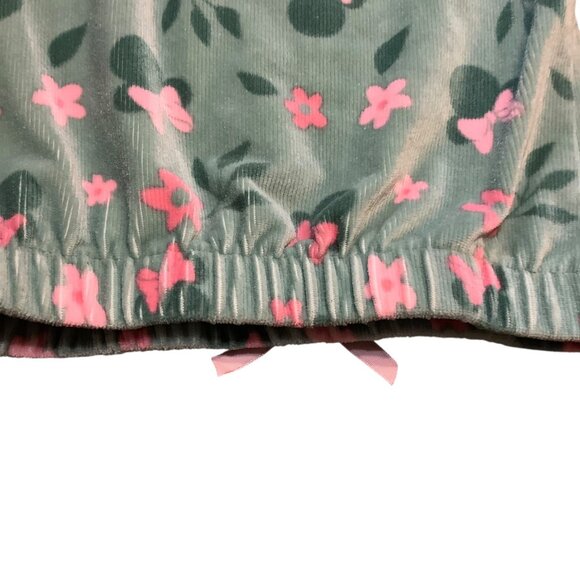 Disney Minnie Mouse Toddler Long Sleeve Top 3T Green Pink Floral Print Corduroy - Picture 8 of 9